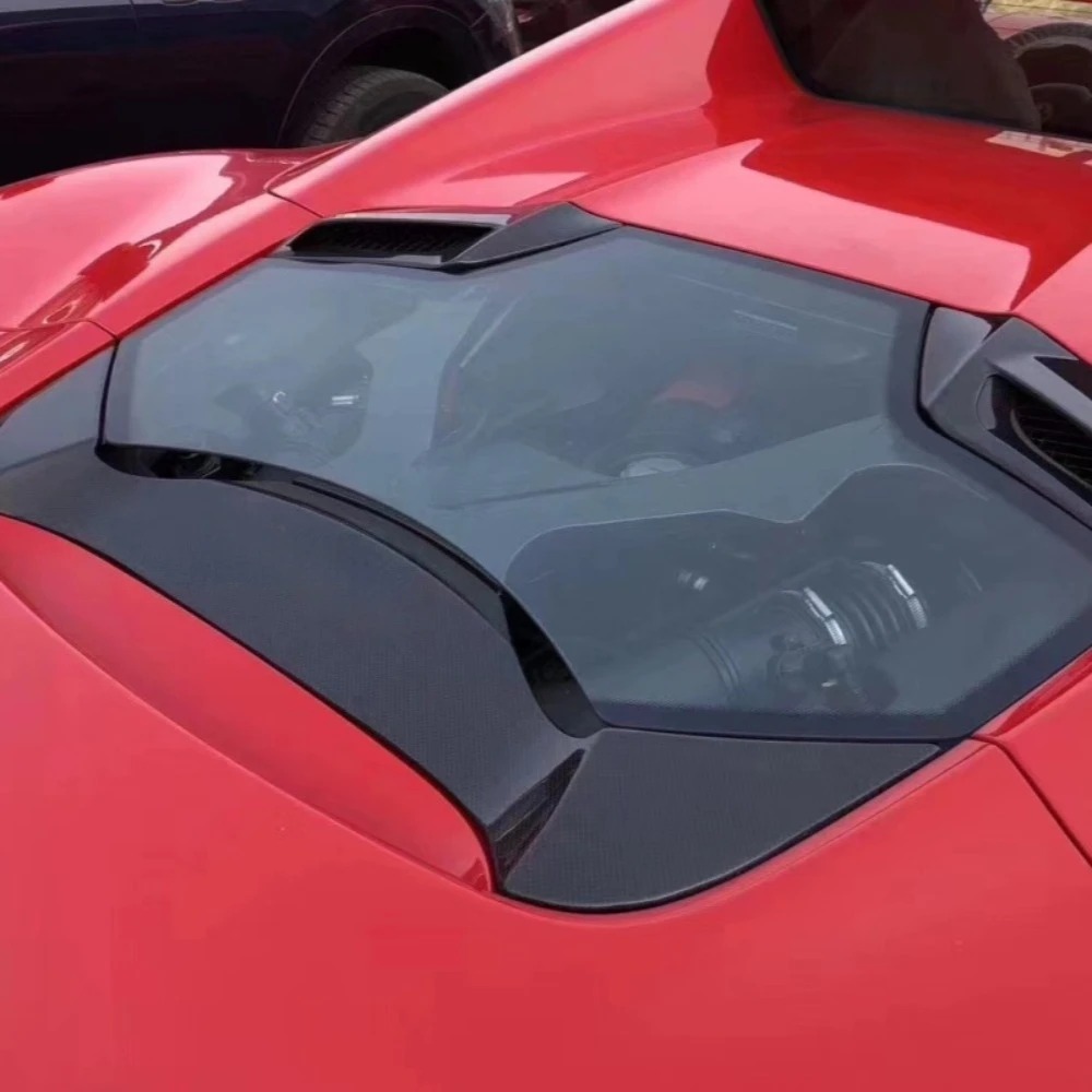 Capisto Style Transparent Rear Hood Perfect Body Kit for Upgrading 488GTB with 3K Flat Textured Dry Carbon Fiber